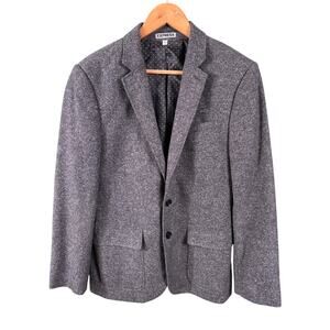 Express Photographer Blazer Jacket Men Gray Fitted Lined Career Office Corporate